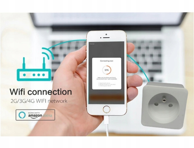 TUYA Inteligentne gniazdko Smart 16A 3680W WiFi Liczba kanałów łączności 1