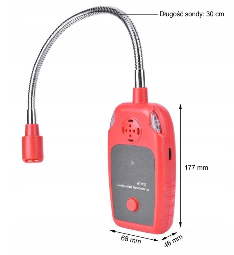 PRZENOŚNY DETEKTOR CZUJNIK GAZÓW ŁATWOPALNYCH PROPAN BUTAN OKTAN LPG LEL CE Stan opakowania oryginalne
