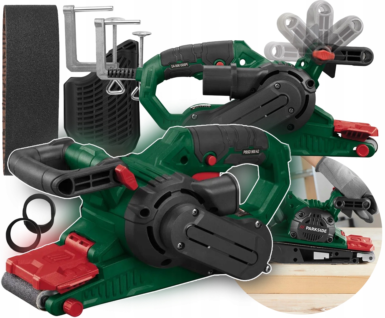 Parkside Szlifierka Taśmowa Pbsd 900 A1, 900 W Akcesoria