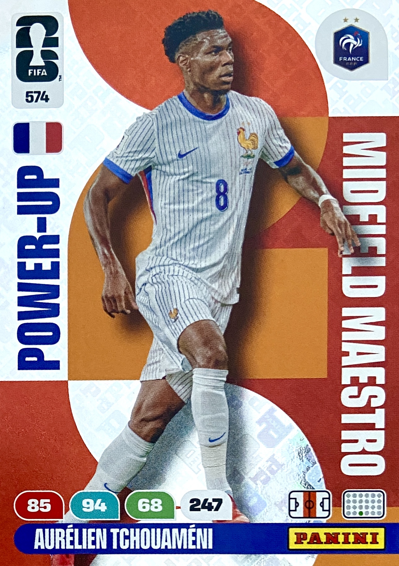 Fifa World Cup 2026 karta Power-up Midfield Maestro 574 Tchouameni Francja