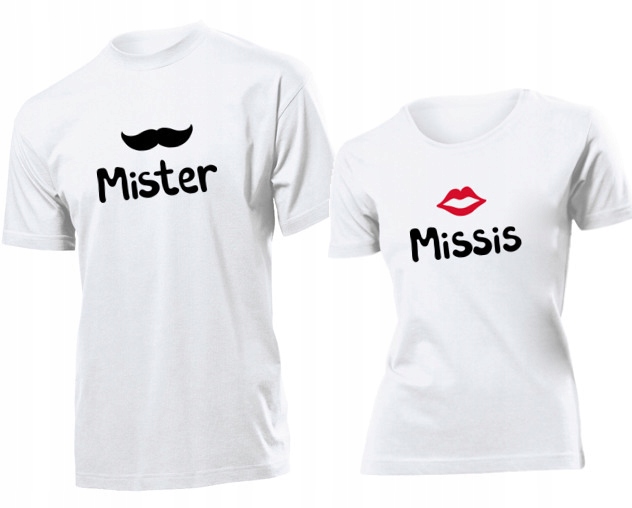 

Koszulki dla par Mister Missis Komplet XXL