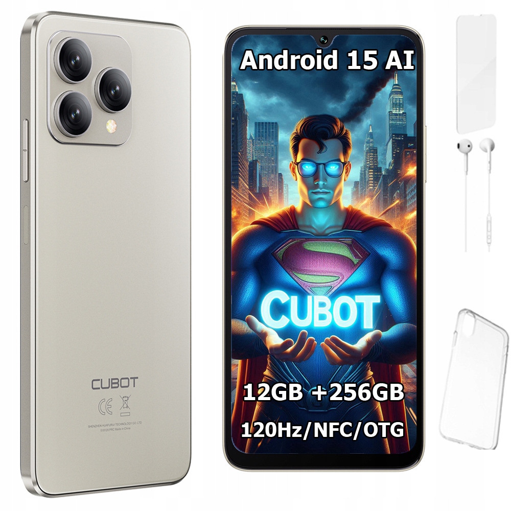 Smartphone Cubot A40 6,88" 12/256GB Dual Sim Nfc Android 15 Pouzdro Fólie