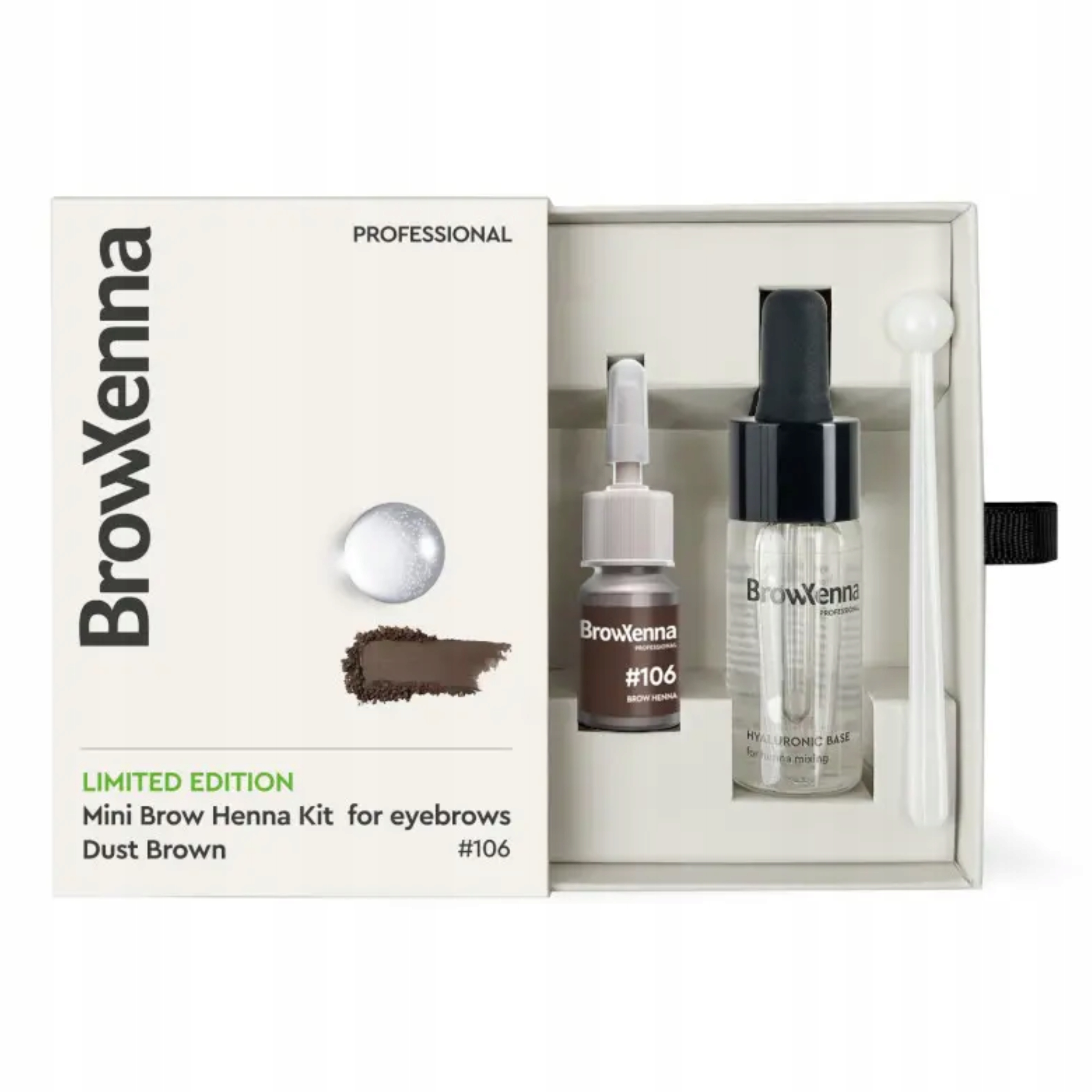 Henna na obočí BrowXenna #106 Mini Dust Brown 3 ml Hyaluronová báze 10 ml