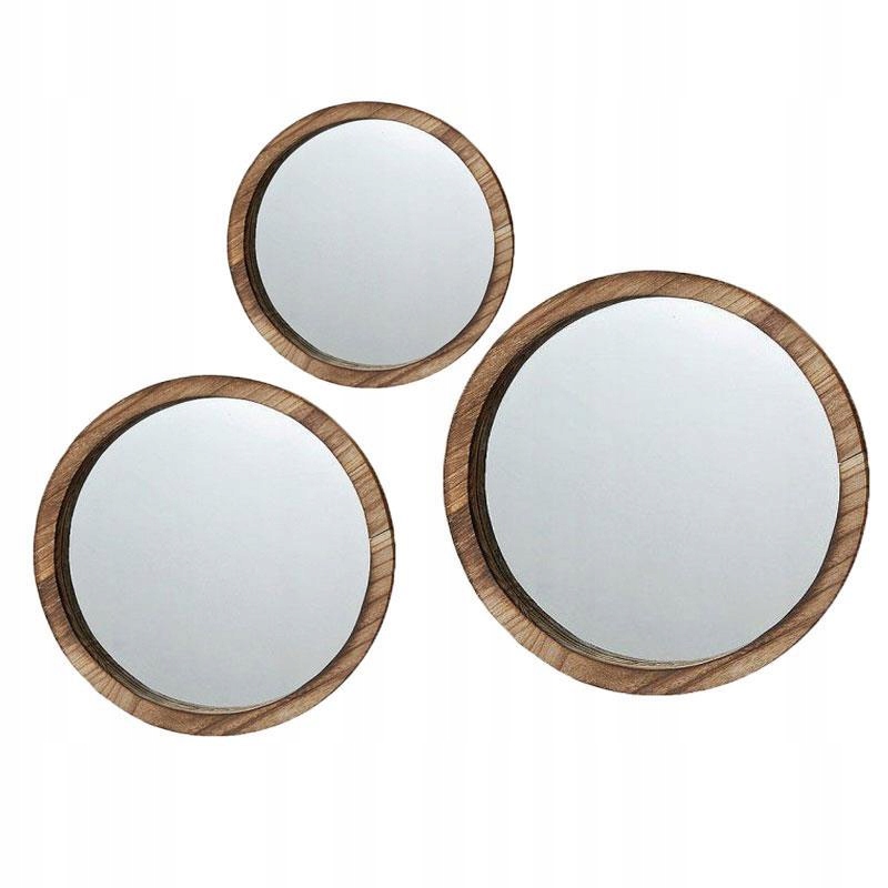 Lustro ścienne łazienkowe komplet 3 szt okrągłe