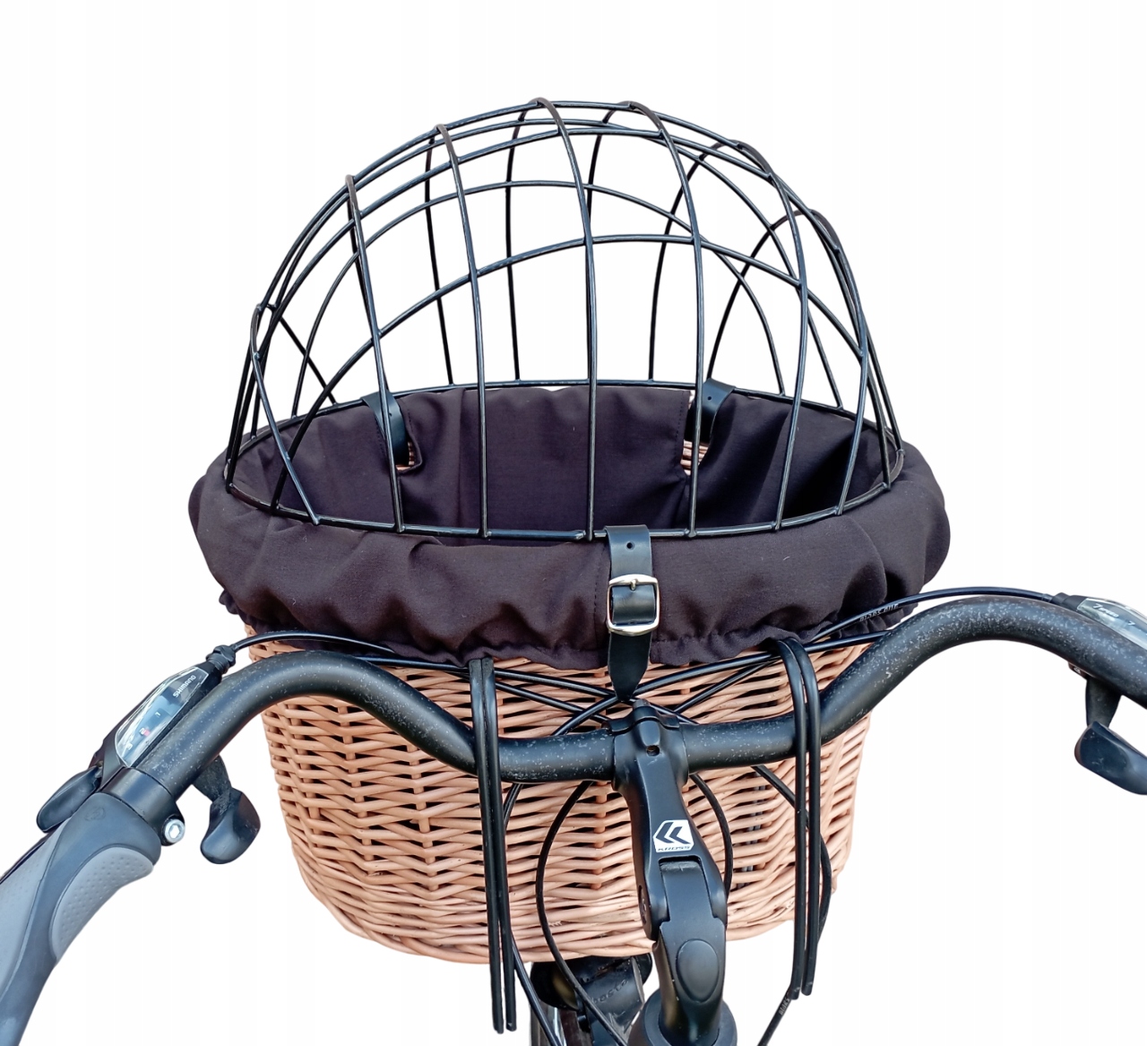 Kosz wiklinowy na rower dla Psa do 10kg Transporter wkład i poduszka