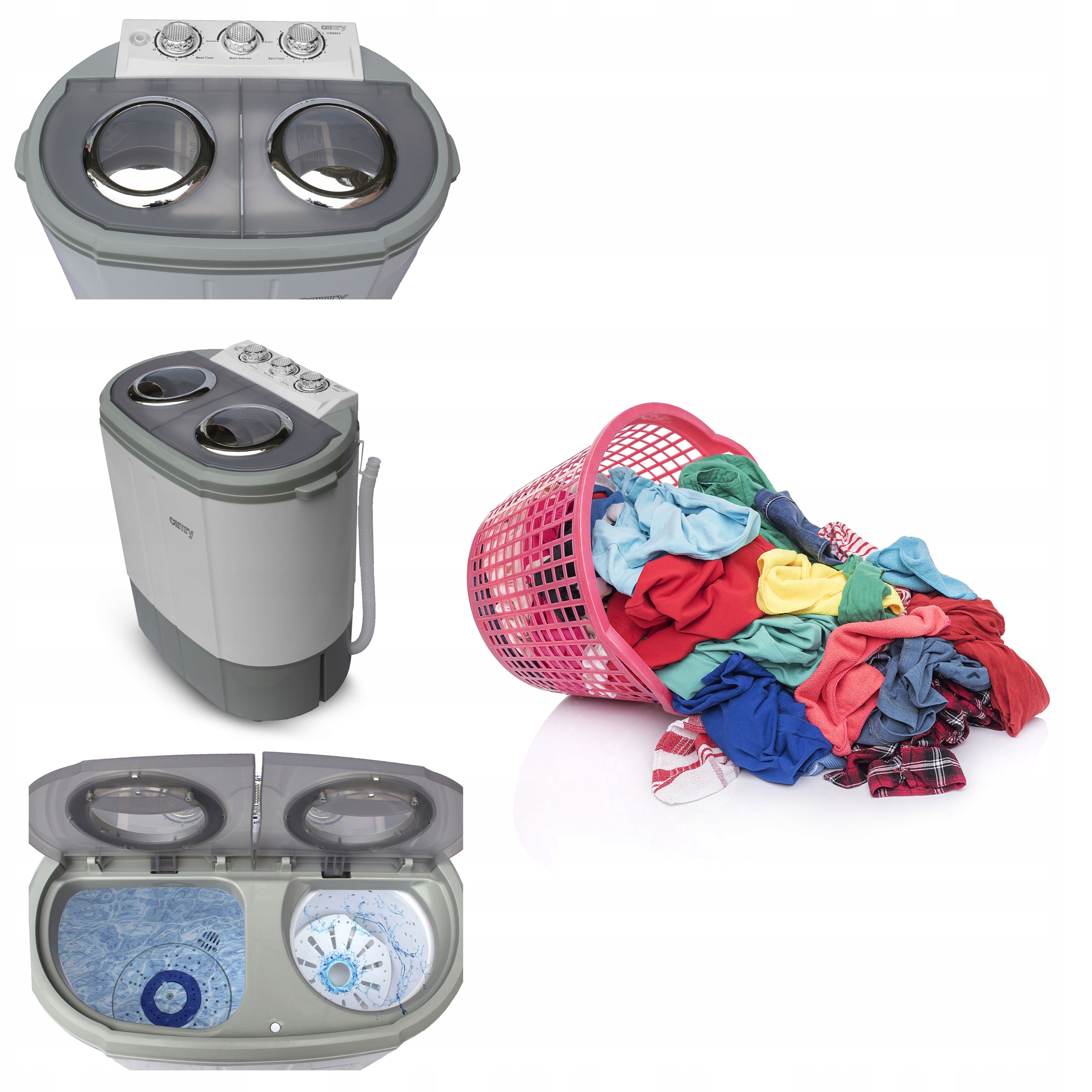 Turystyczna Pralka Wirnikowa Frania z Wirówką 2 Komory 3kg/1kg