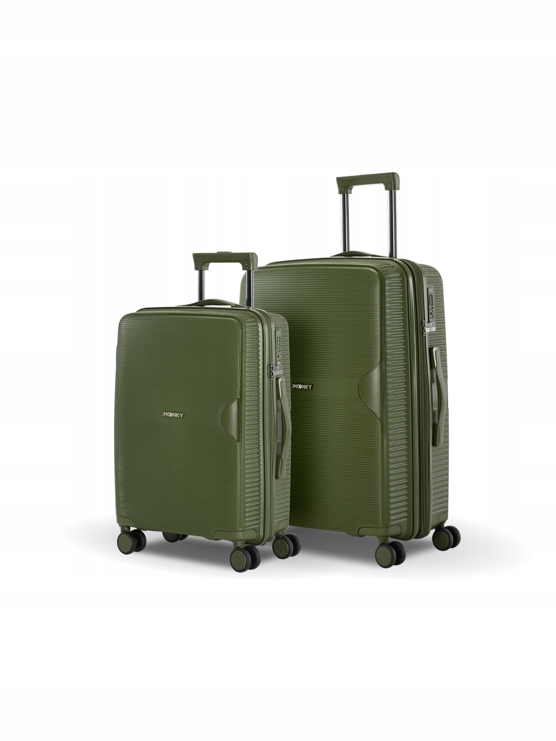 Sada cestovních kufrů z polypropylenu 2v1 55+66 cm Tsa Khaki Blu Moonky