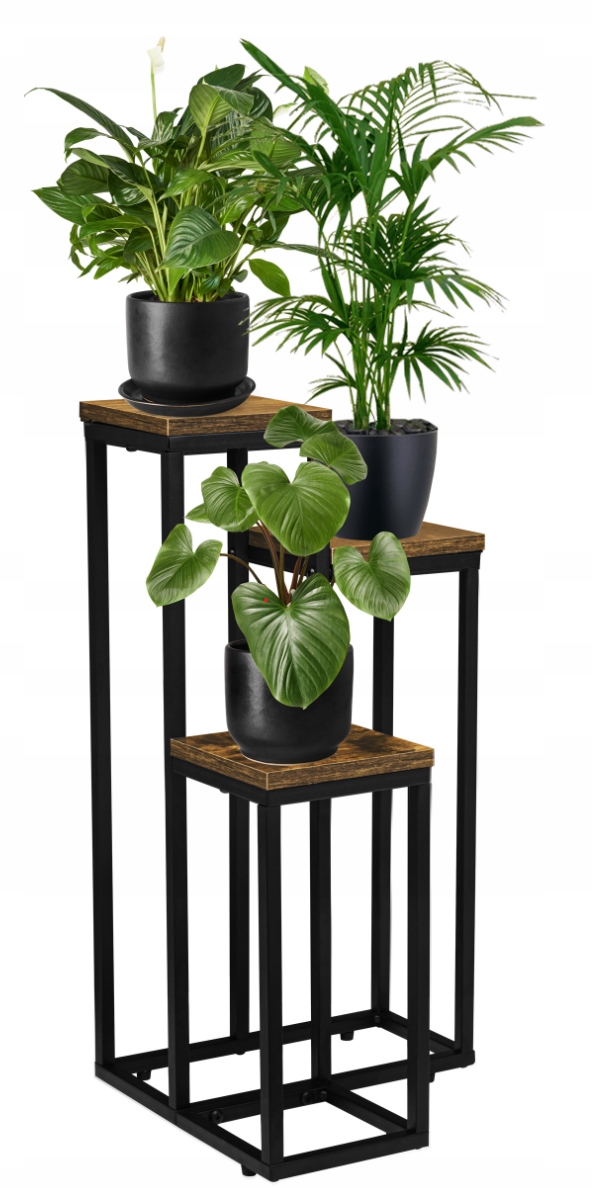 KWIETNIK STOJAK NA ROŚLINY KWIATY DONICZKI METALOWY REGAŁ DREWNIANE PÓŁKI Marka inna