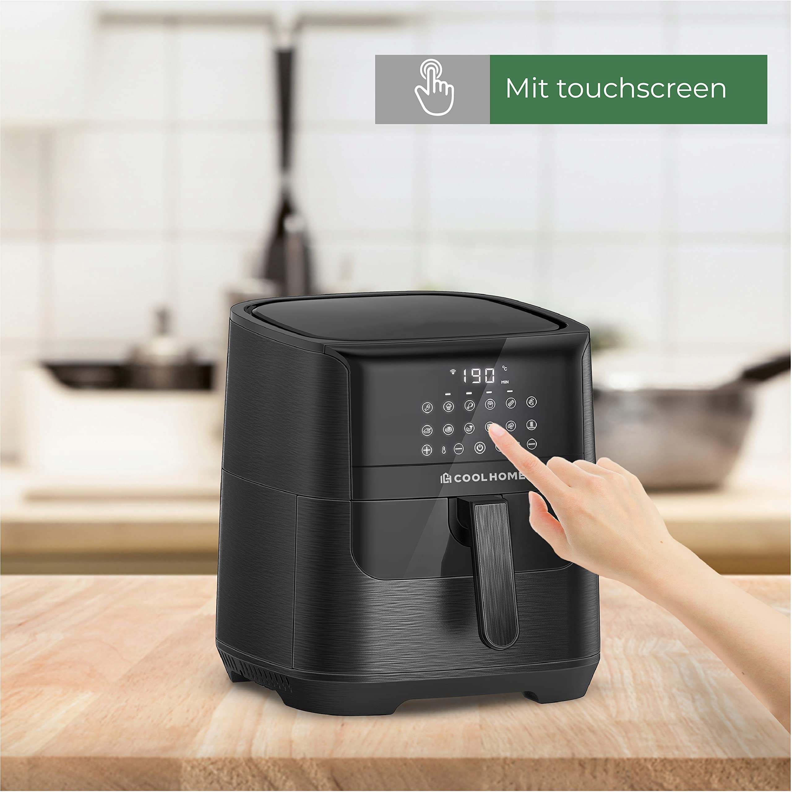 COOLHOME AF23 Frytkownica Beztłuszczowa XXL 6,5L Czarna Z Powłoką Ceramiczn — miniatura 7