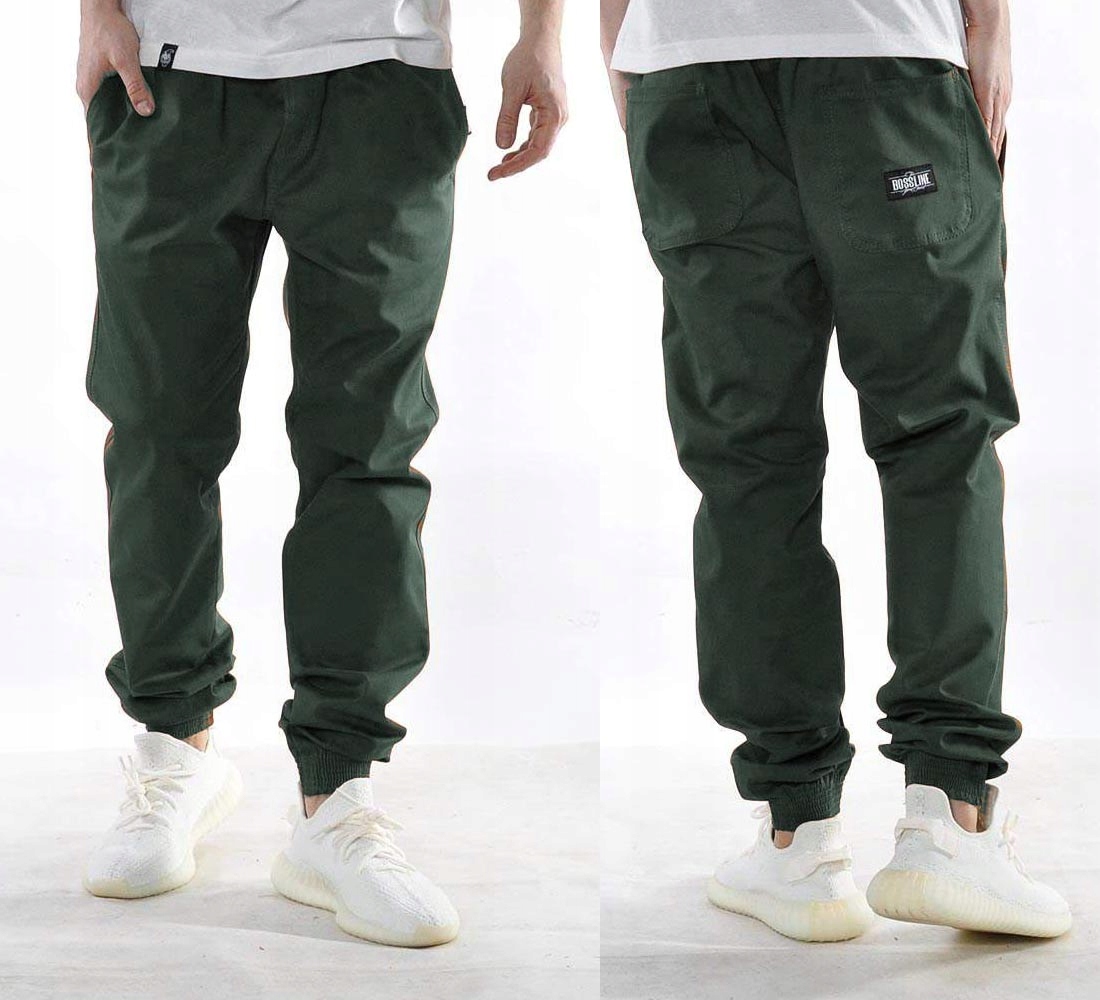 Spodnie XL Bossline Casual Jogger zielone luźne joggery baggy polskie
