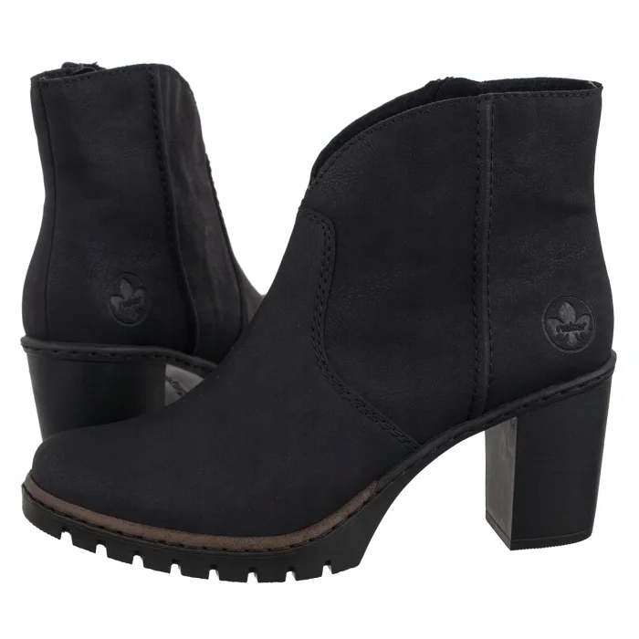 Dámské Boty Kotníkové Boty na Podpatku Rieker Černé Y2553-00 Black