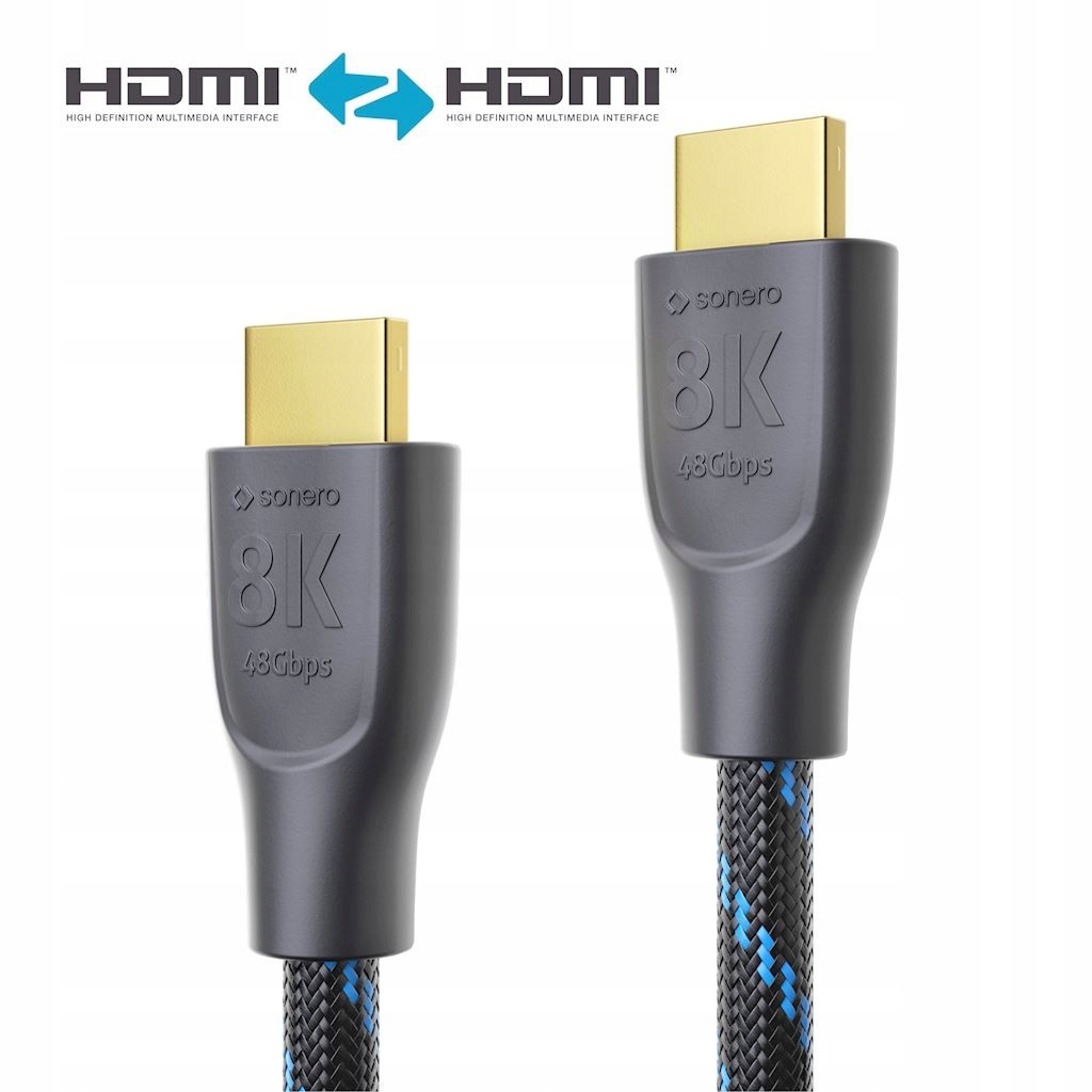Kabel HDMI 2.1 do 8k Purelink Sonero XPHC111 1,5m Złącza HDMI - HDMI