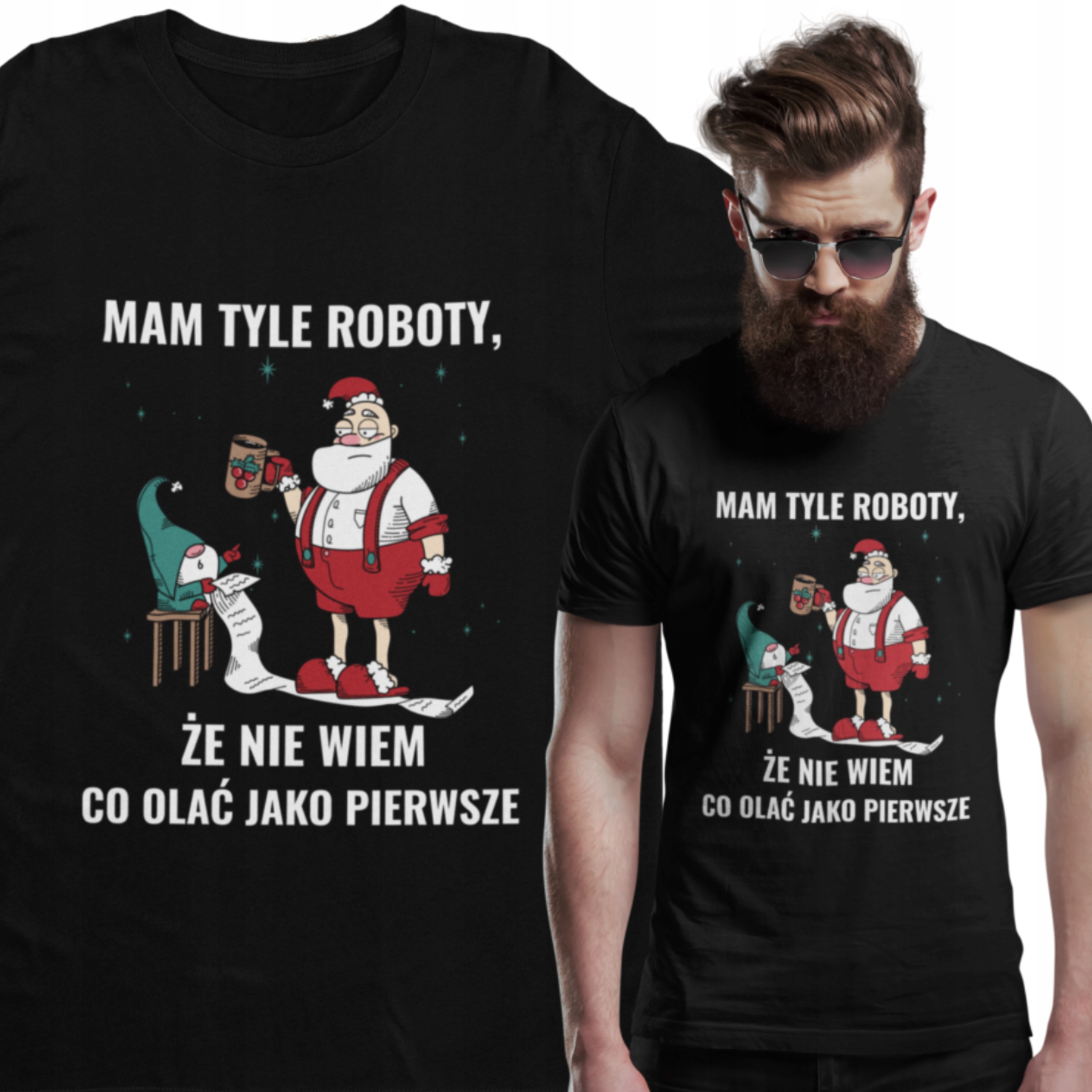 

Koszulka Męska Leniwiec Na Mikołaja Gnom Mikołaj L