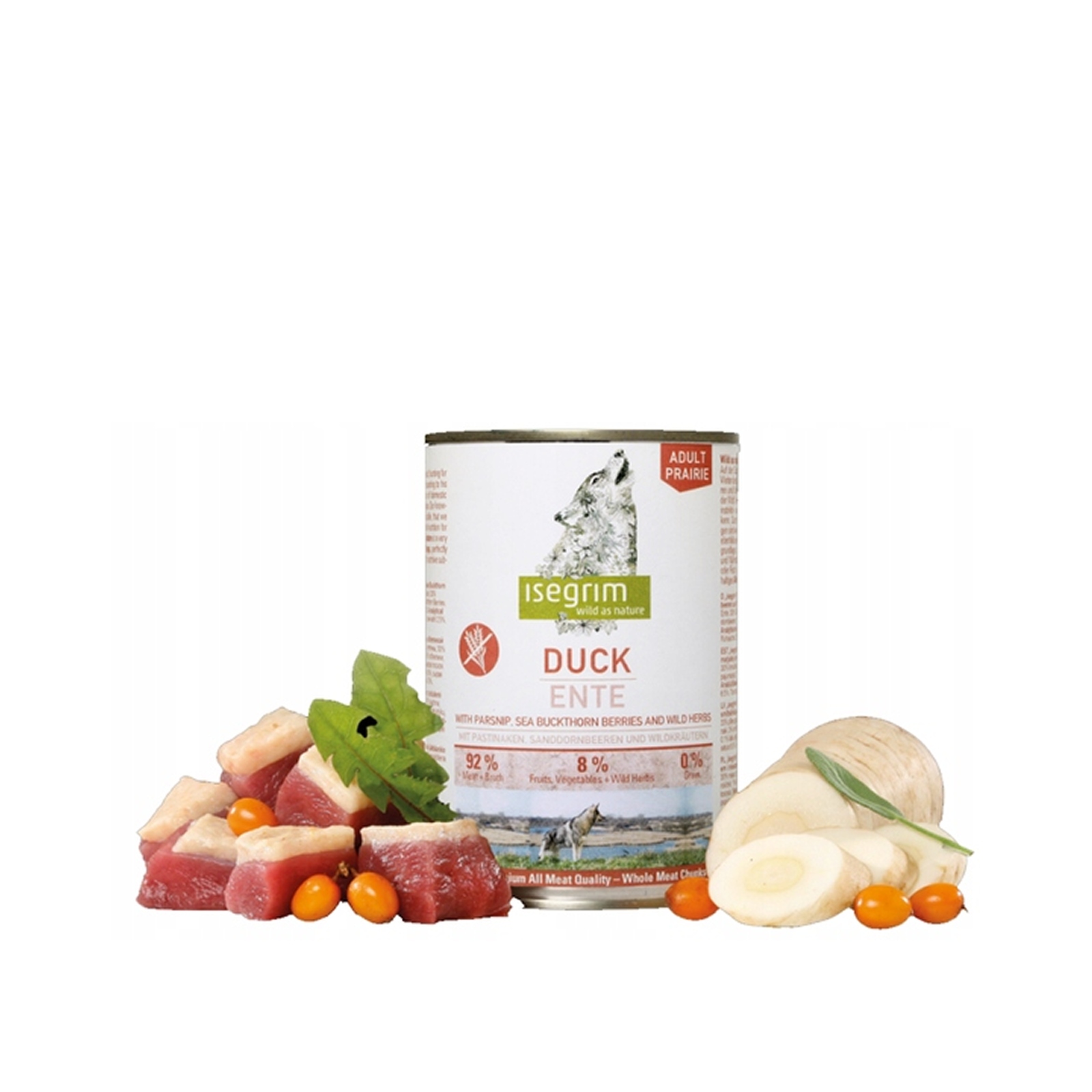 Levně Isegrim Premium konzerva Vlhké krmivo pro psy Adult Kachna Pastinák 24x400 g