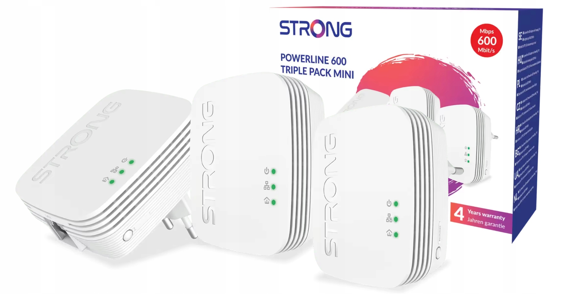 Sada sieťových vysielačov Plc Strong Powerline 600 Triple Pack Mini