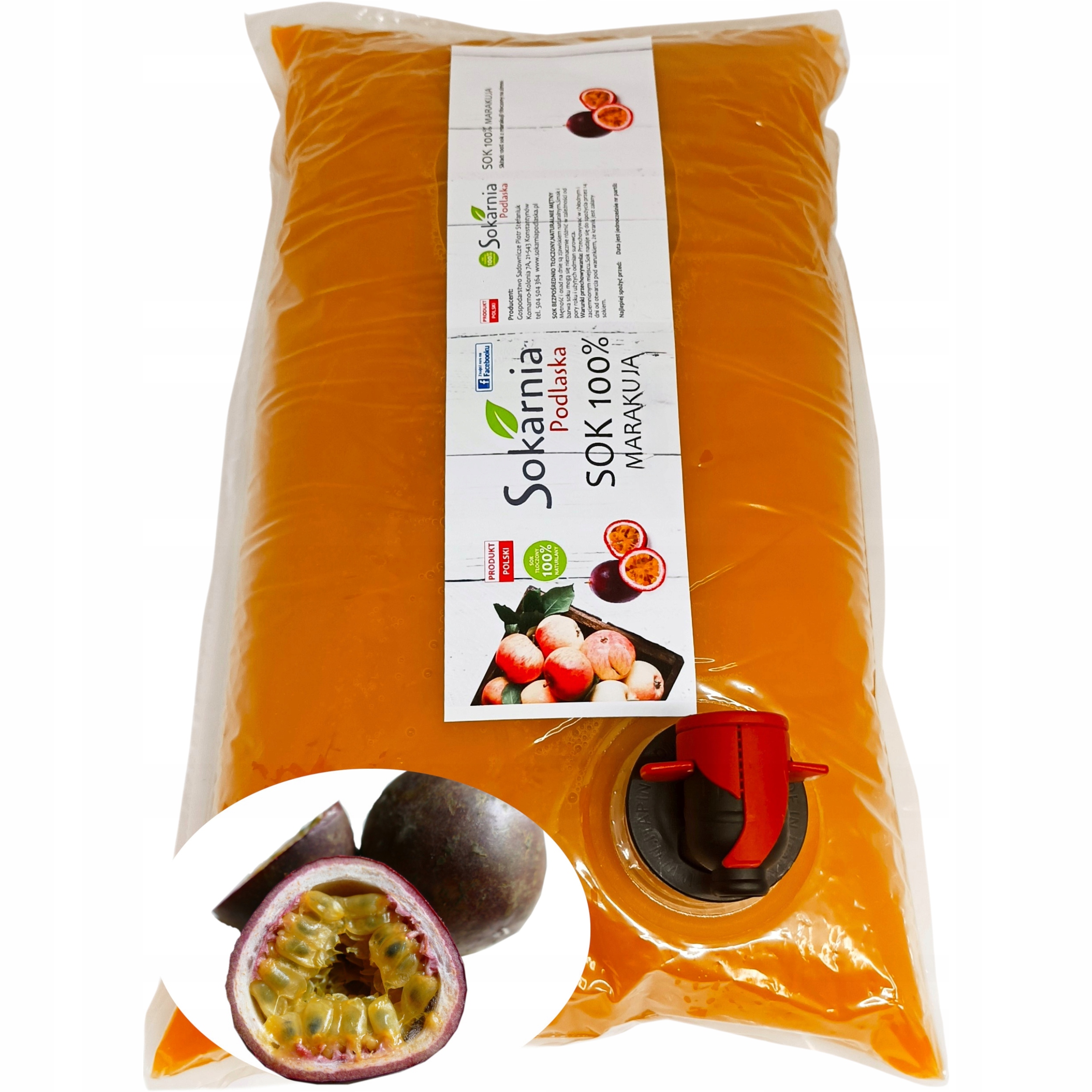 Sok Marakuja 10l 100% Naturalny Niepowtarzalny Smak Orzeźwia Dodaje Energii