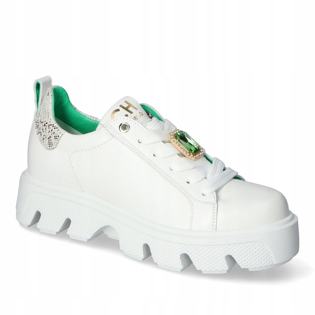 Tenisky Chebello 4651-059/1 Bílé/Zelené Lico Ozdoba 38