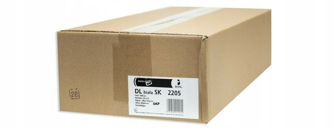 

Koperty biurowe DL Sk Okno Prawe białe 1000 szt