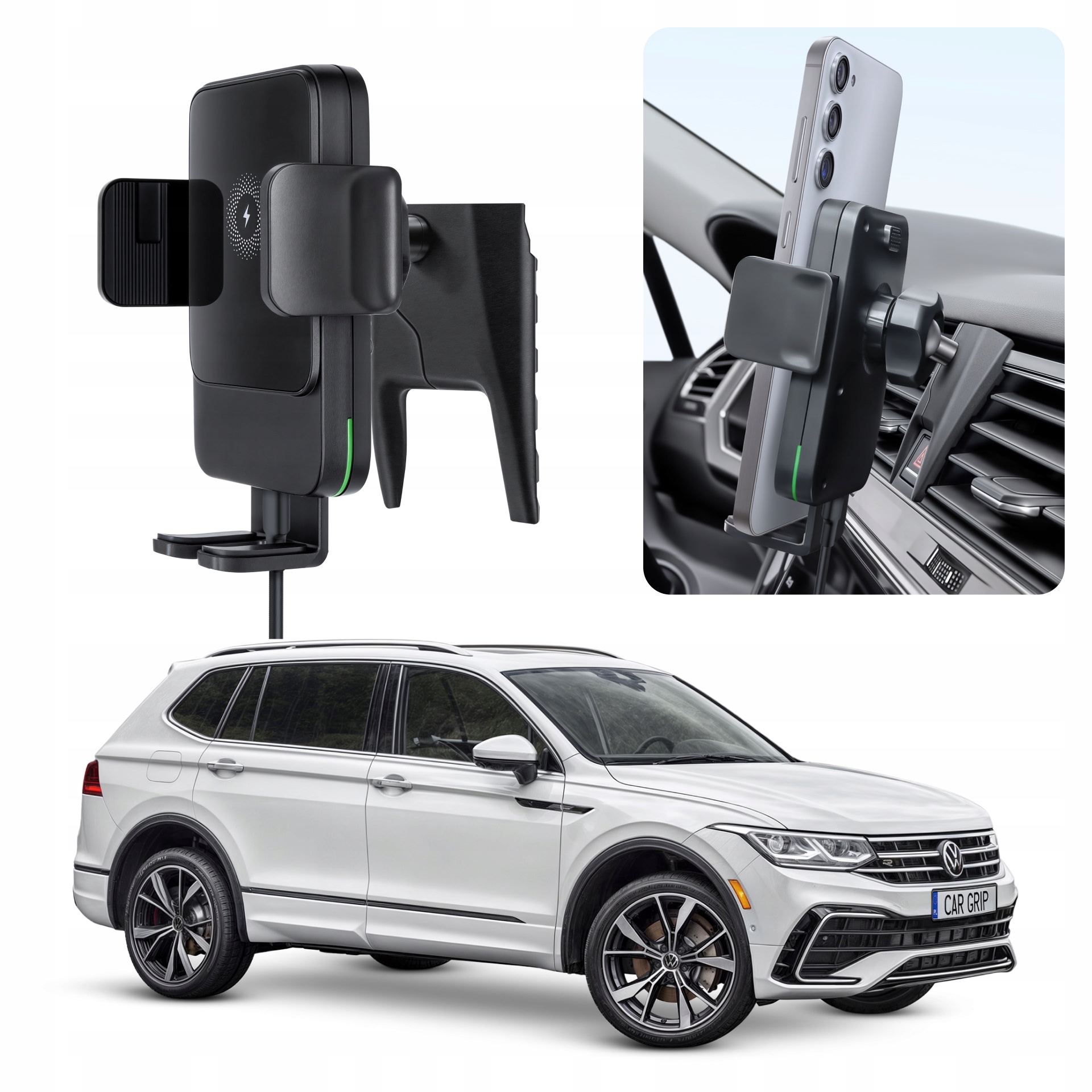 Uchwyt Grawitacyjny z ładowaniem Qc 3.0 dedykowany do Vw Tiguan 2 (2016-)