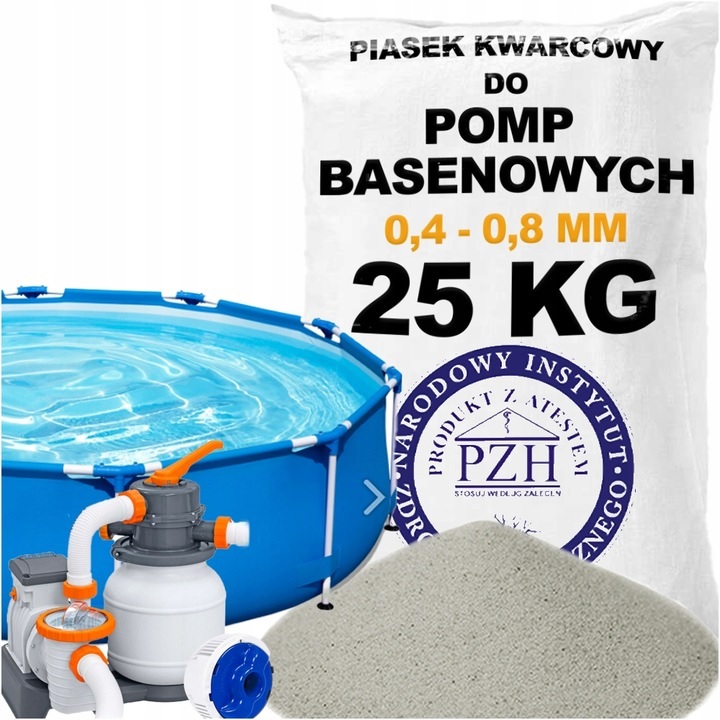 

Piasek Kwarcowy 0,4-0,8mm Do Pomp Basenowych Atest