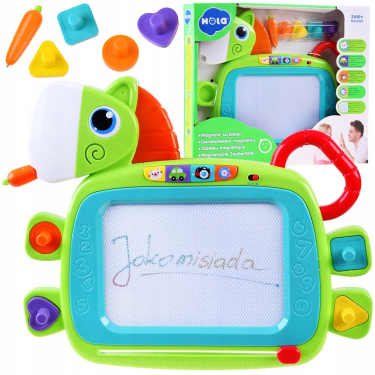 ZNIKOPIS TABLICA MAGNETYCZNA DO PISANIA MALOWANIA DUŻA + 4 STEMPELKI HOLA