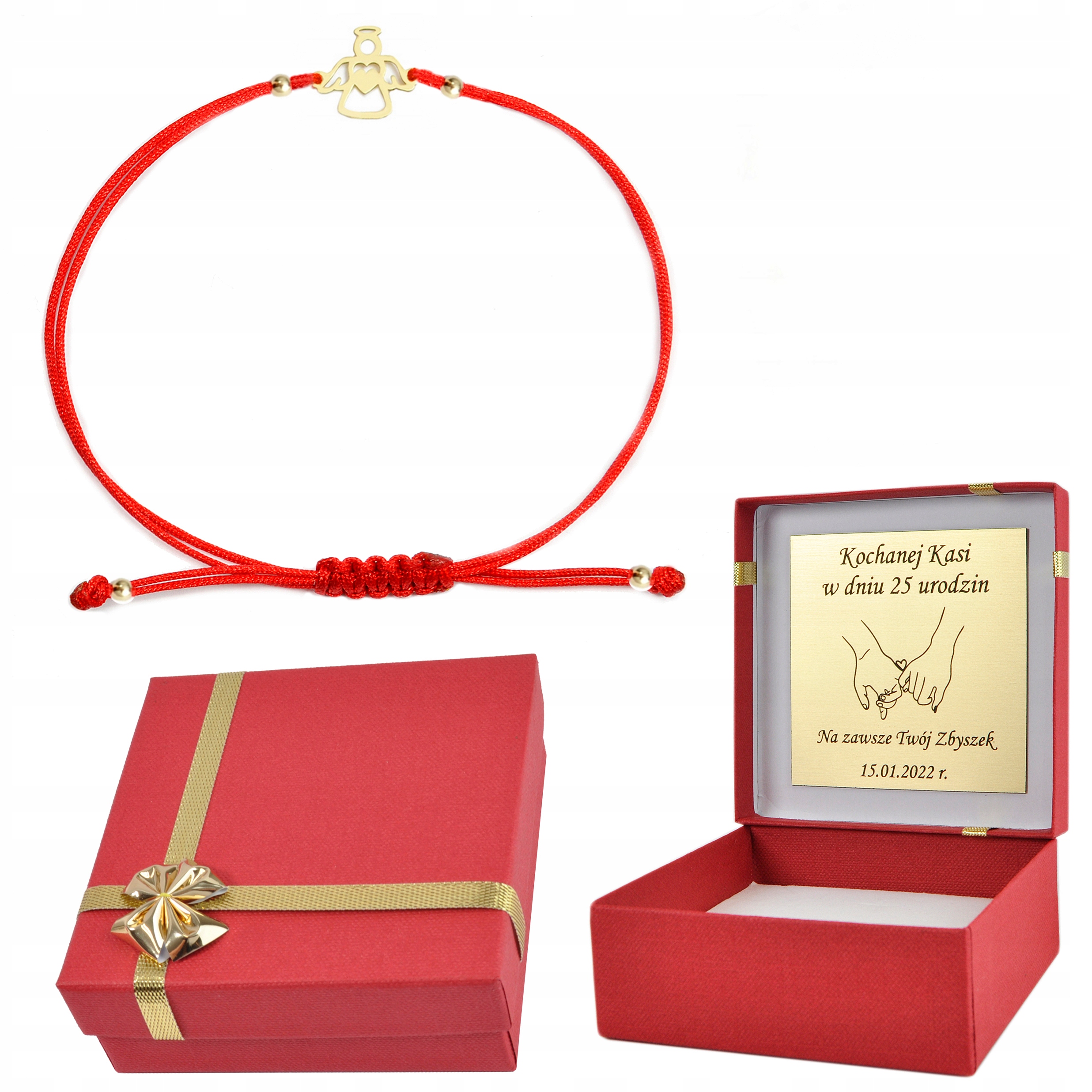 

Bransoletka złota na sznurku aniołek pr. 585