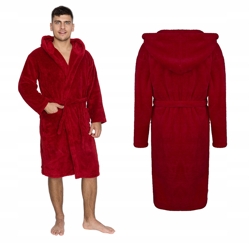 

Szlafrok wellsoft unisex S/m bordowy z kapturem
