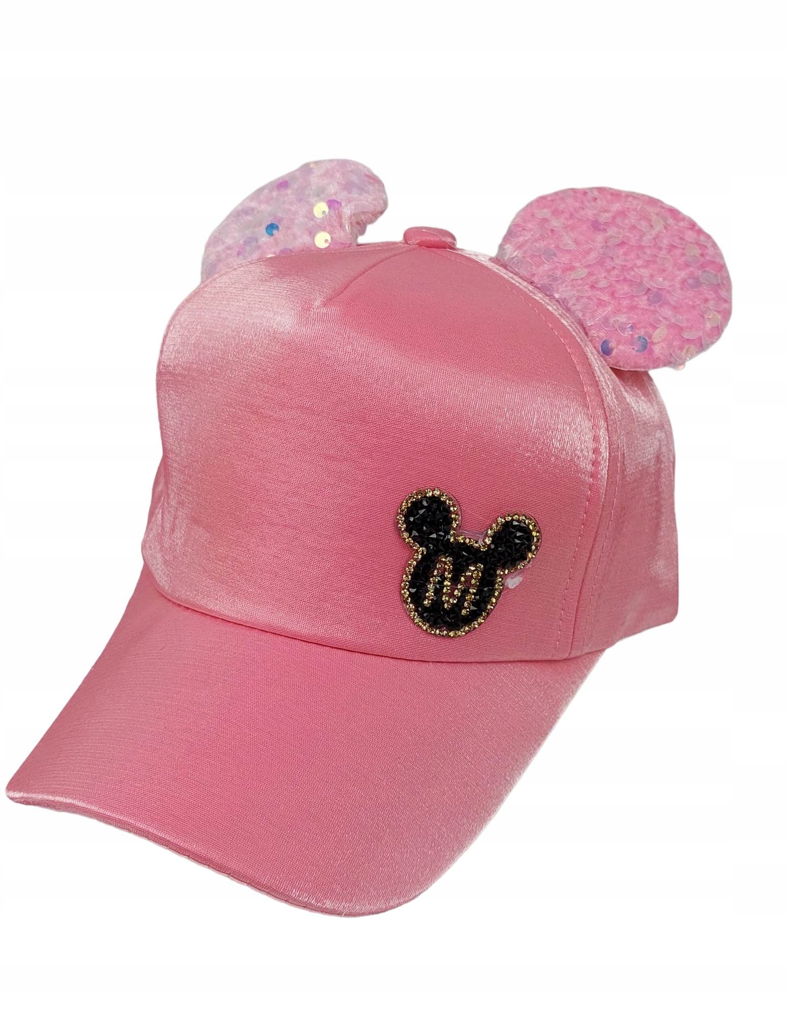 CZAPKA Z DASZKIEM DZIEWCZĘCA USZY 50-55 RÓŻ