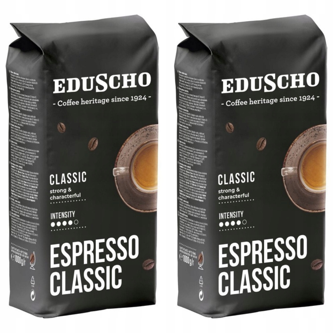Levně Eduscho Espresso Classic 1000 g Káva Zrnková x2