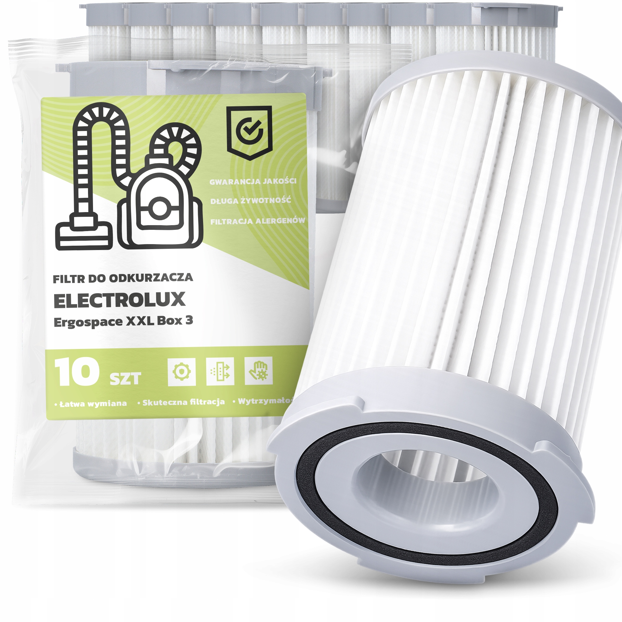 10 x Vzduchový Filtr pro vysavač Electrolux Ergospace XXL Box 3 Hepa Em-w