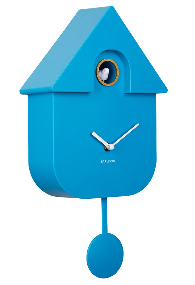 Modrý Klasický Moderní Hodinový Stroj S Kukačkou A Kyvadlem Karlsson KA5768BB