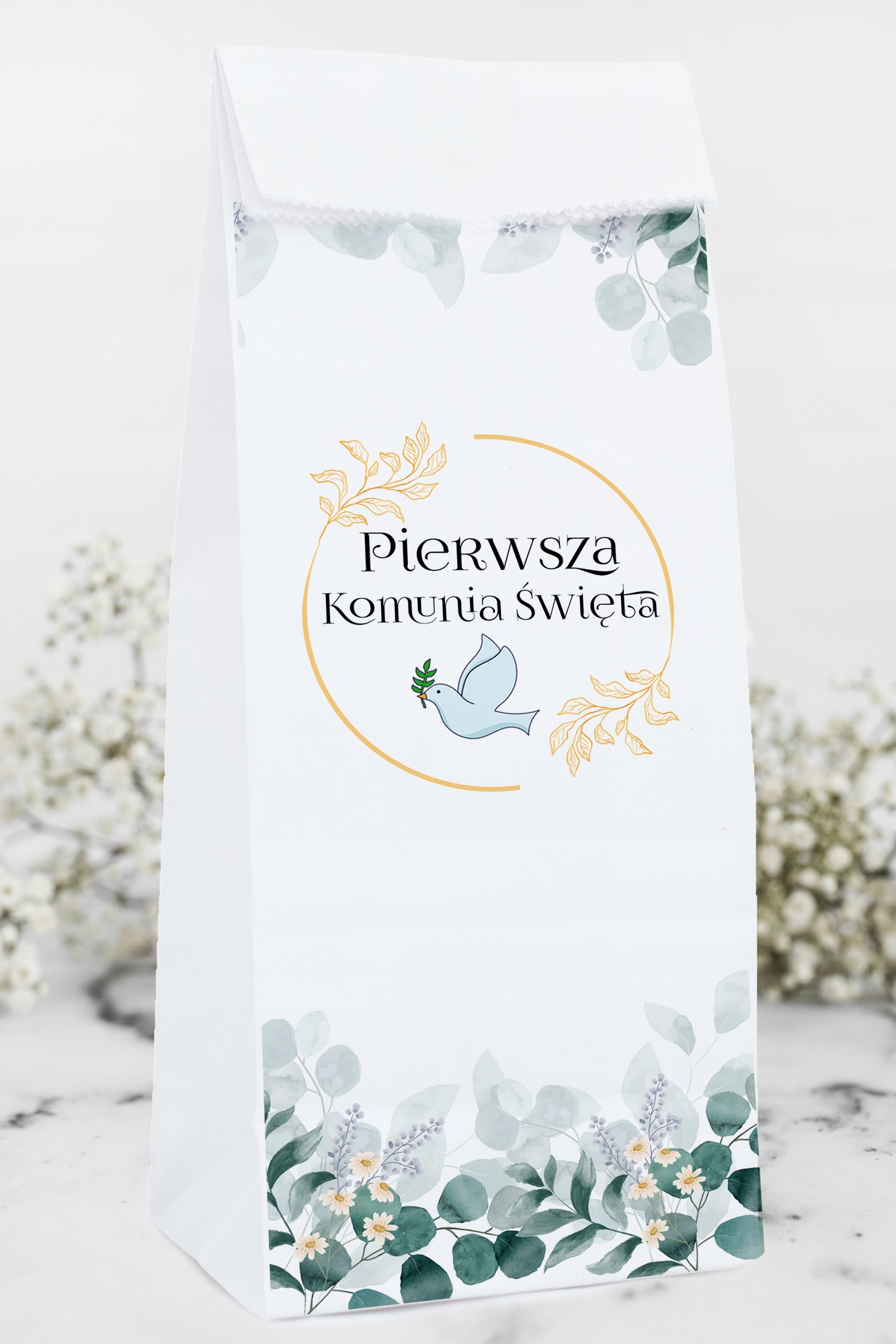 PODZIĘKOWANIE NA KOMUNIĘ ŚWIĘTĄ PRZYJĘCIE CHRZEST Z NADRUKIEM DLA GOŚCI [6] Stan opakowania oryginalne