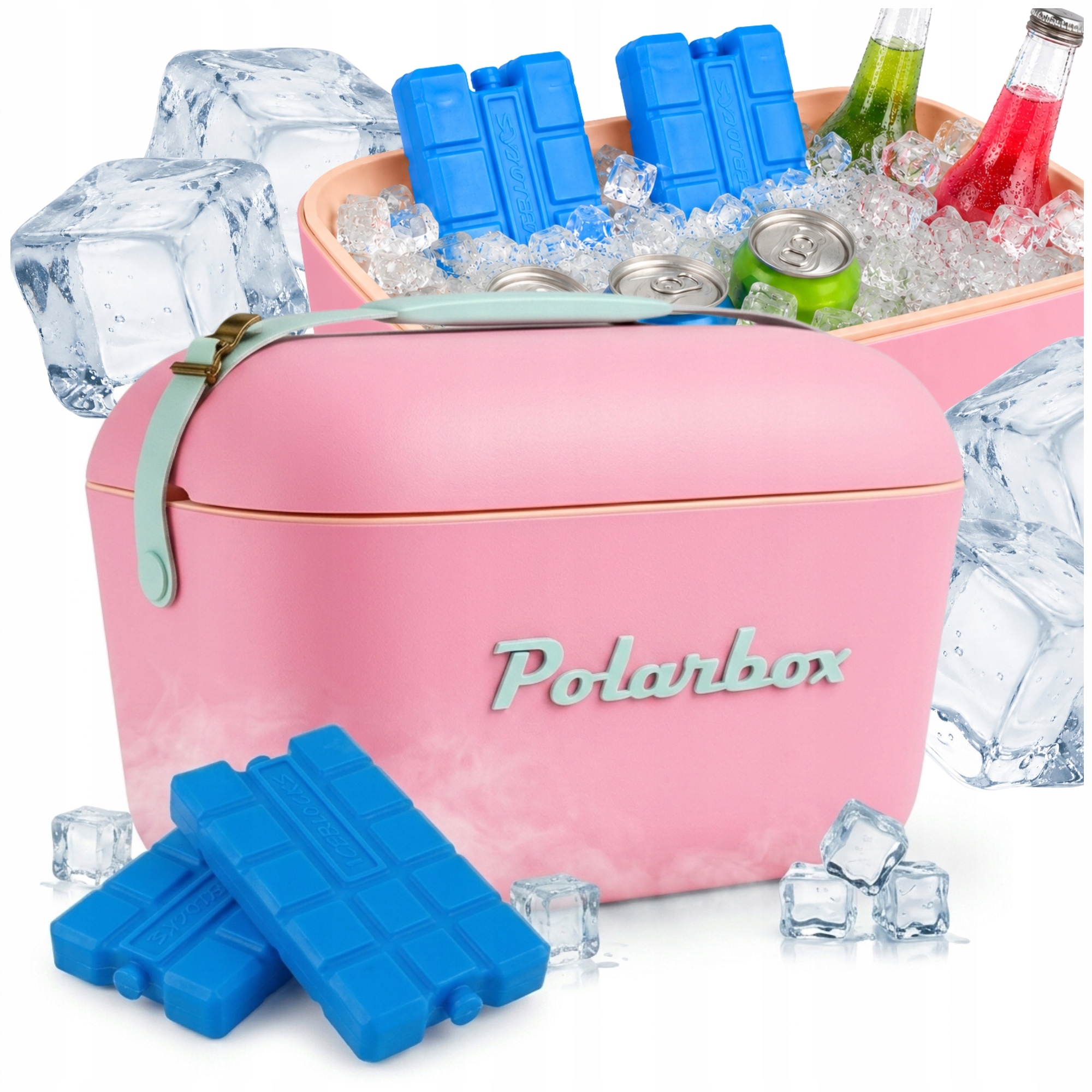 Lodówka Torba Termiczna Retro Polarbox Zestaw 2x Wkład Na Plażę Piknik 20L