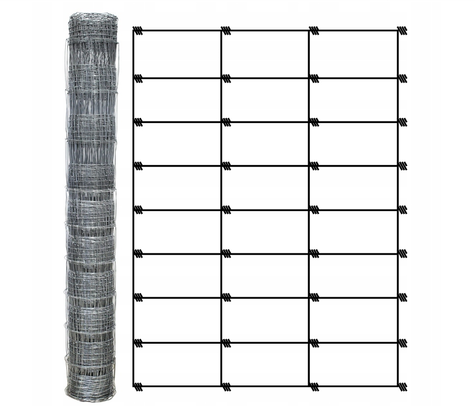 SIATKA OGRODZENIOWA LEŚNA 120/9/30 L ROLKA 50 m OGRODZENIE LEŚNE NA ROLCE