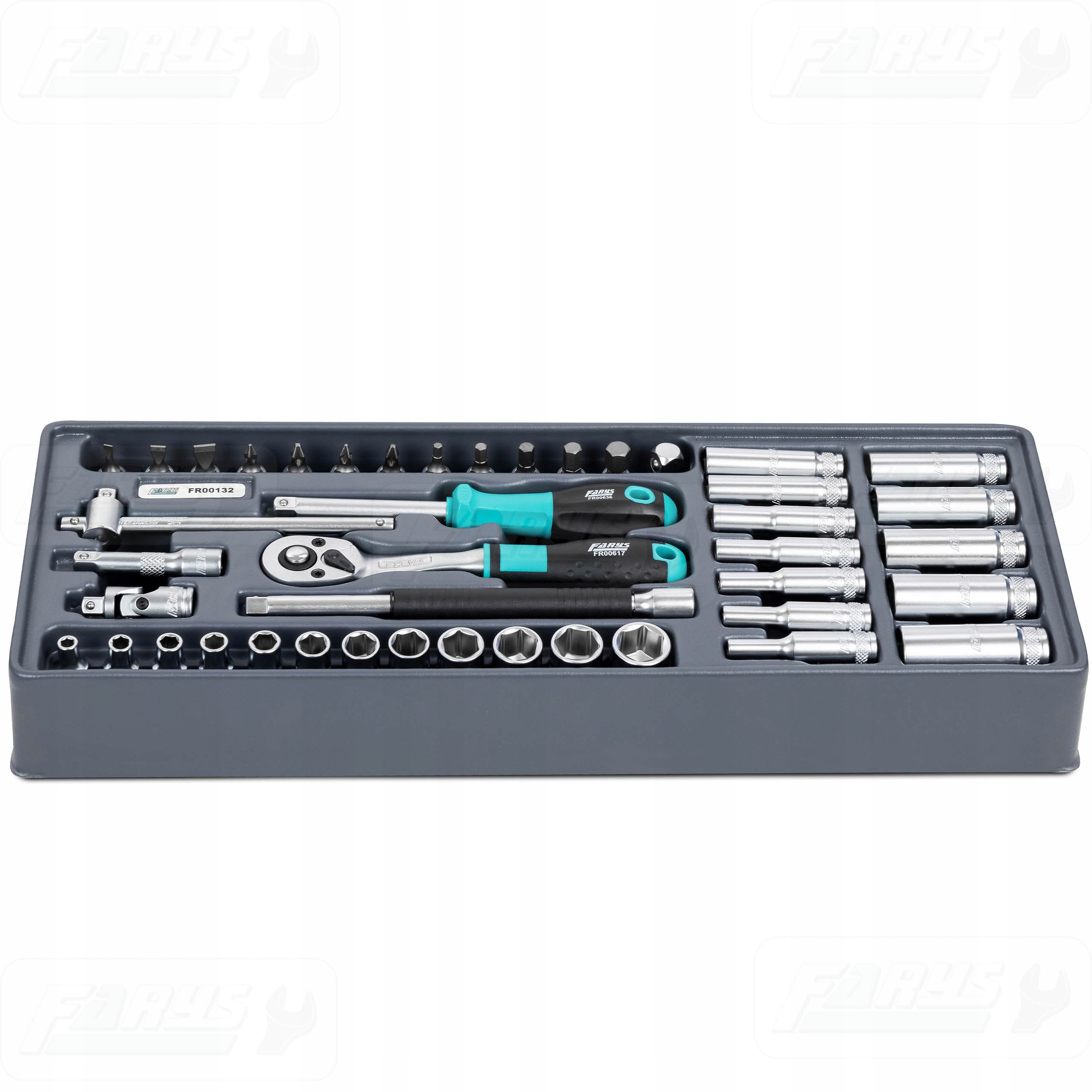 WKŁAD DO SZAFKI WYPOSAŻENIE PREMIUM ZESTAW KLUCZY NASADOWYCH 1/4” 43el. Kod producenta FR00132