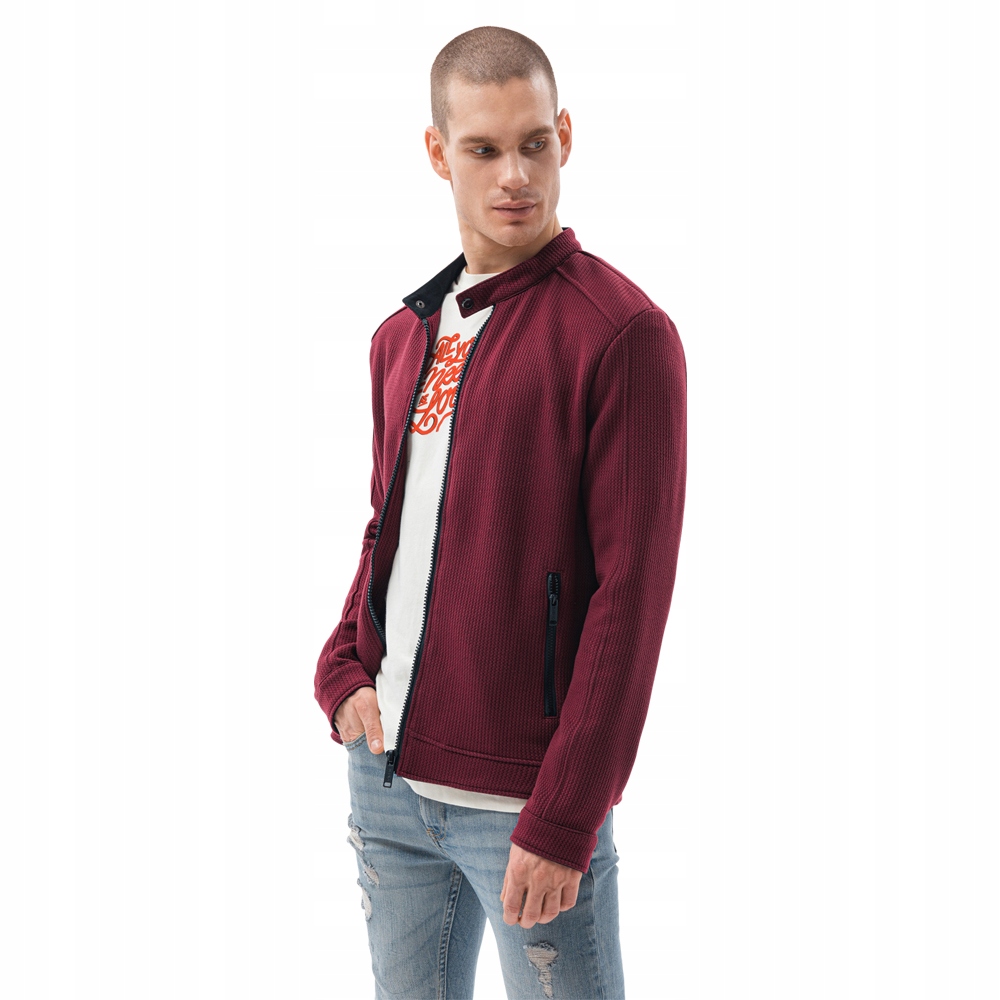 

Bluza męska rozpinana bez kaptura C453 bordowa M