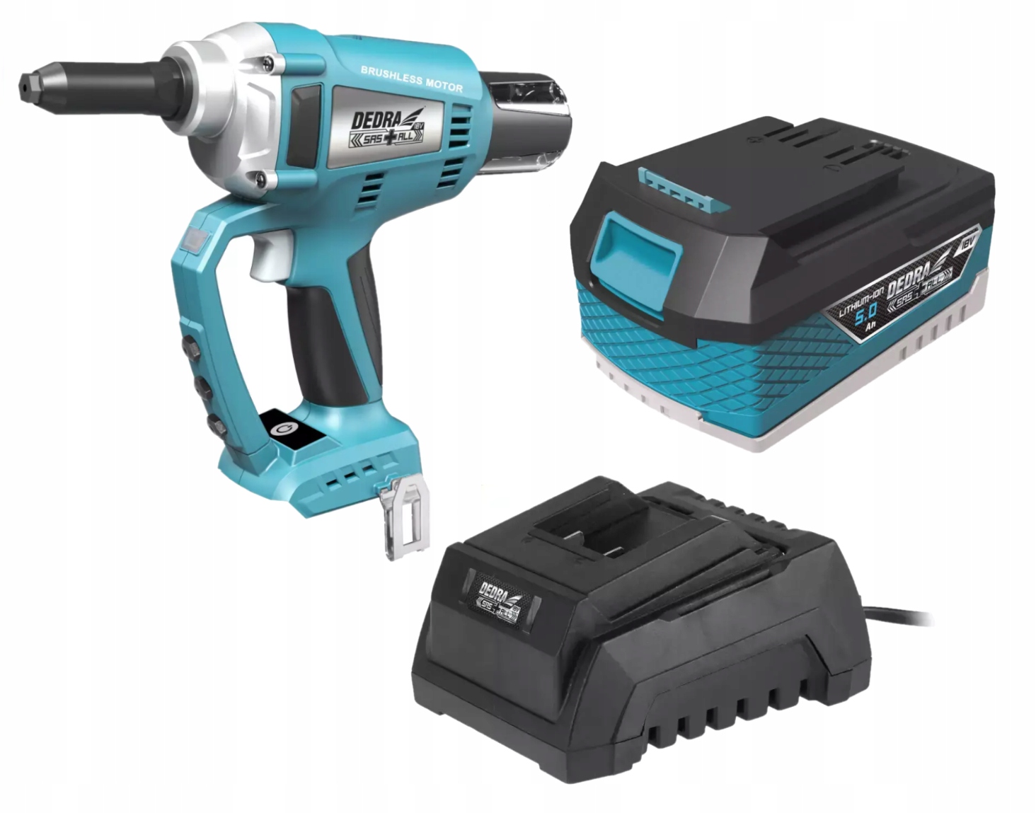 DEDRA NITOWNICA BEZSZCZOTKOWA+AKU 5AH+ŁADOWARKA