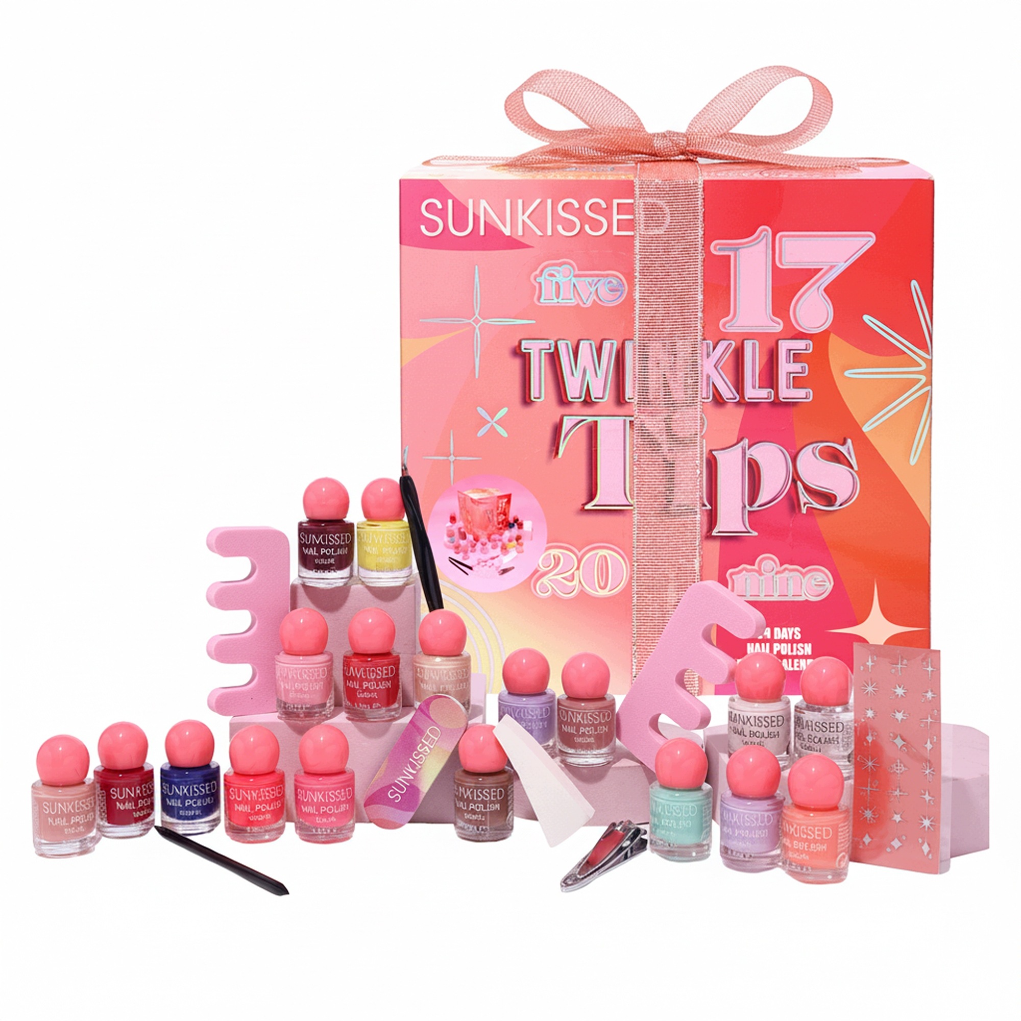 Адвент-календарь Sunkissed Twinkle Tips, 18 лаков для ногтей и аксессуары — фото 2