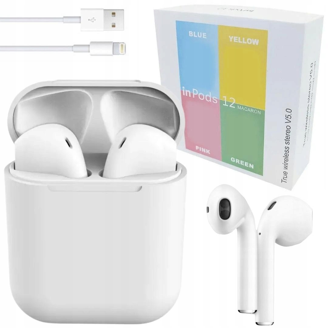 

Słuchawki Bezprzewodowe i12 Powerbank Android iOS