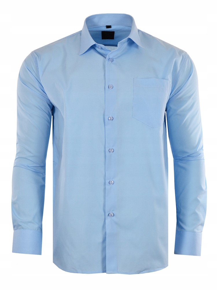 Koszula Gładka Błekitna Długi Rękaw Duża 50/51