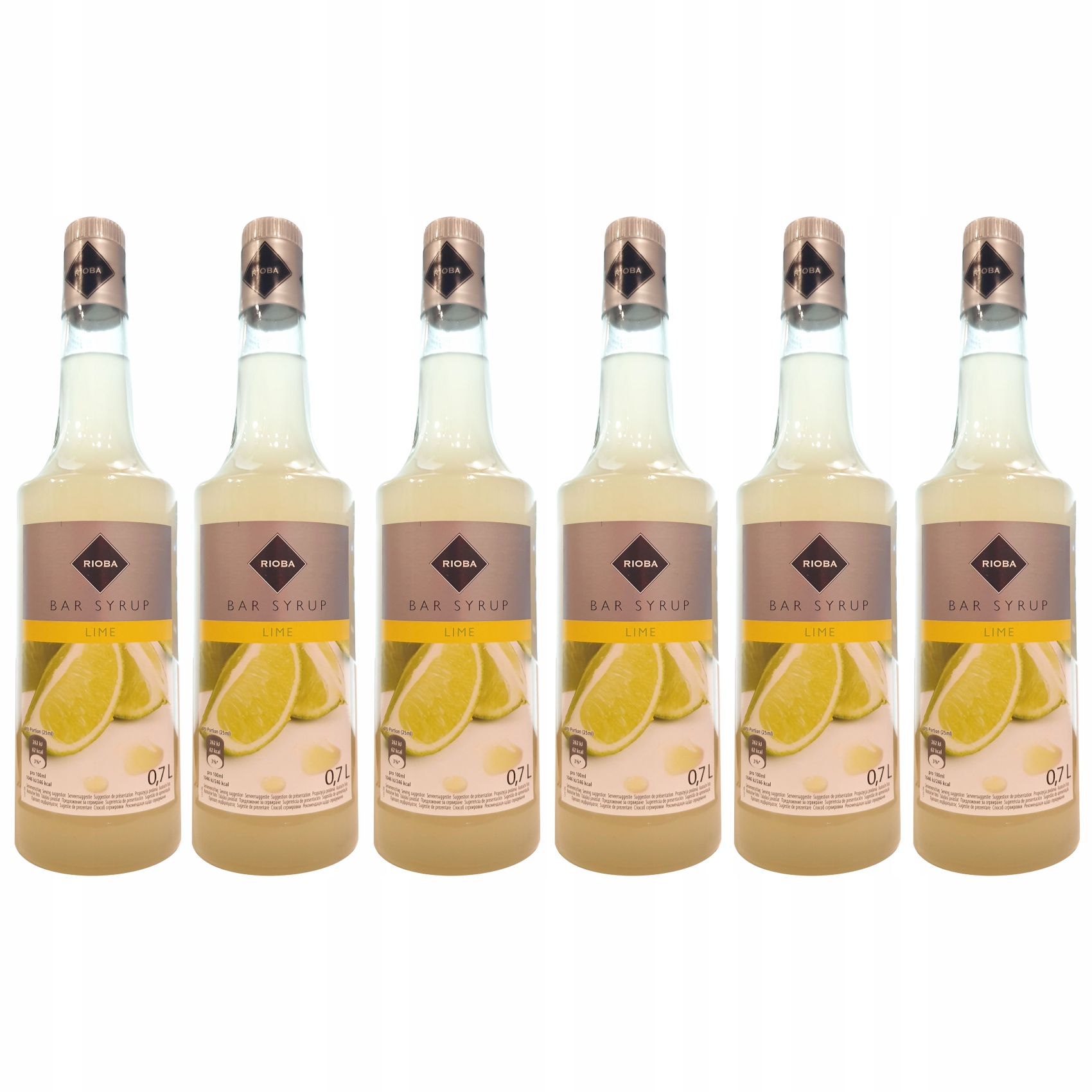 Levně 6 x barmanský sirup Rioba do nápojů Limetka 0,7 l