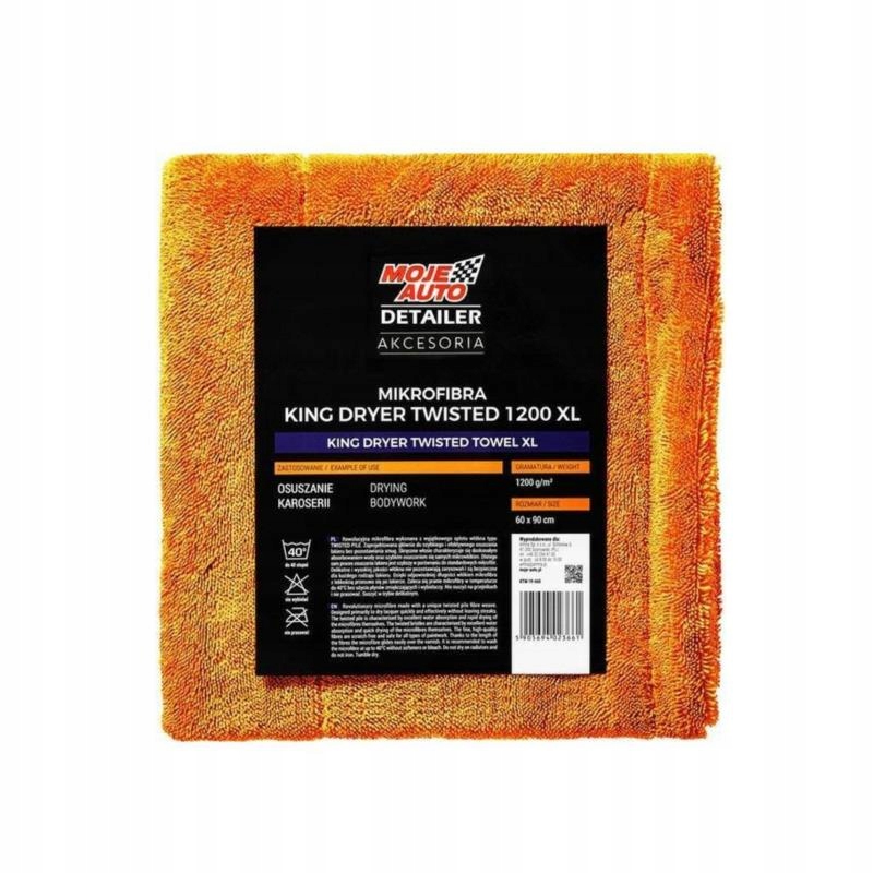 Moje Auto Detailer Mikrofibra 60x90 1200g/m2 King Dryer Twisted XL