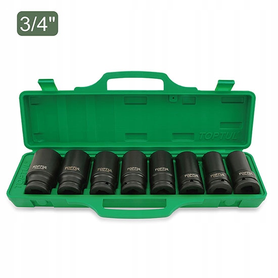 Sada Úderových Nástavcov 3/4" 22-38 MM 8KS Dlhé Cr-mo Toptul GDAI0804