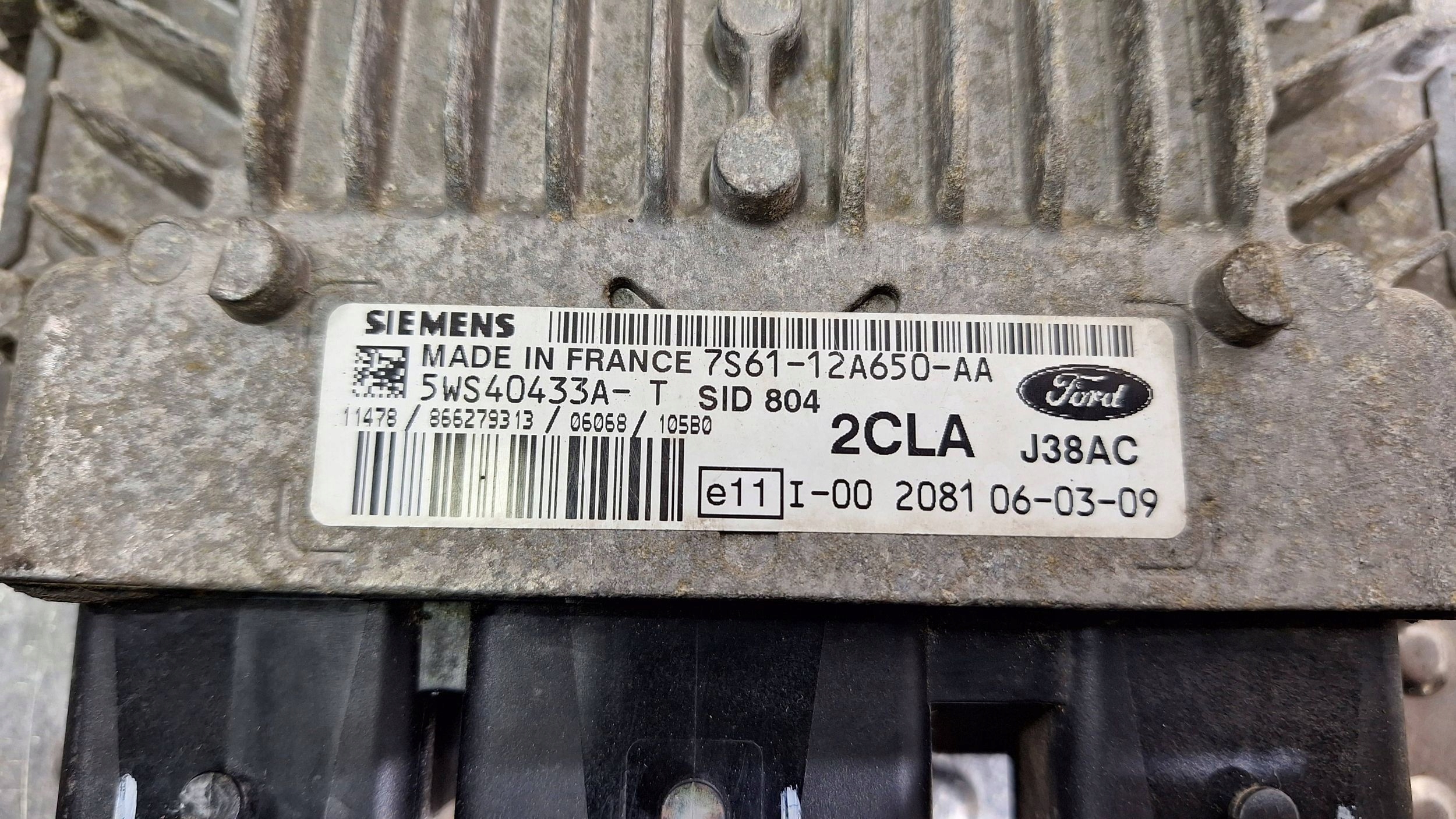 computer control unit of the engine 7S61-12A650-AA FORD FIESTA MK6 1.4TDCI