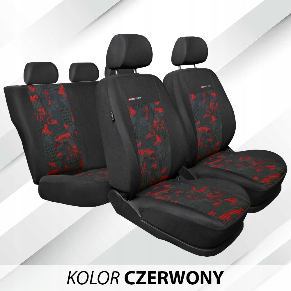 Pokrowce na fotele siedzenia samochodowe kolory przód + tył WZORY KOLORY Model Elegance