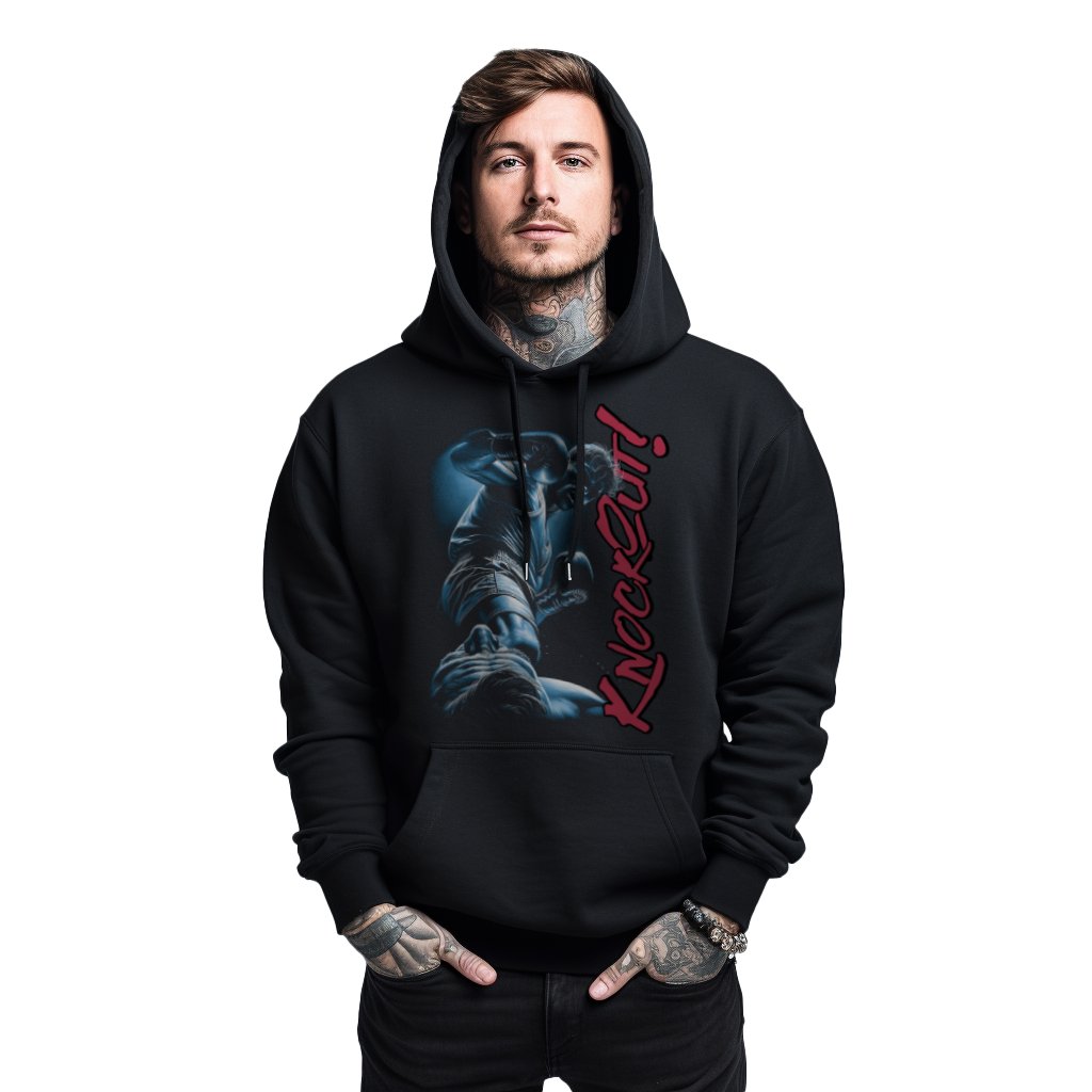 Mikina s s kapucí s potiskem boxu Knockout