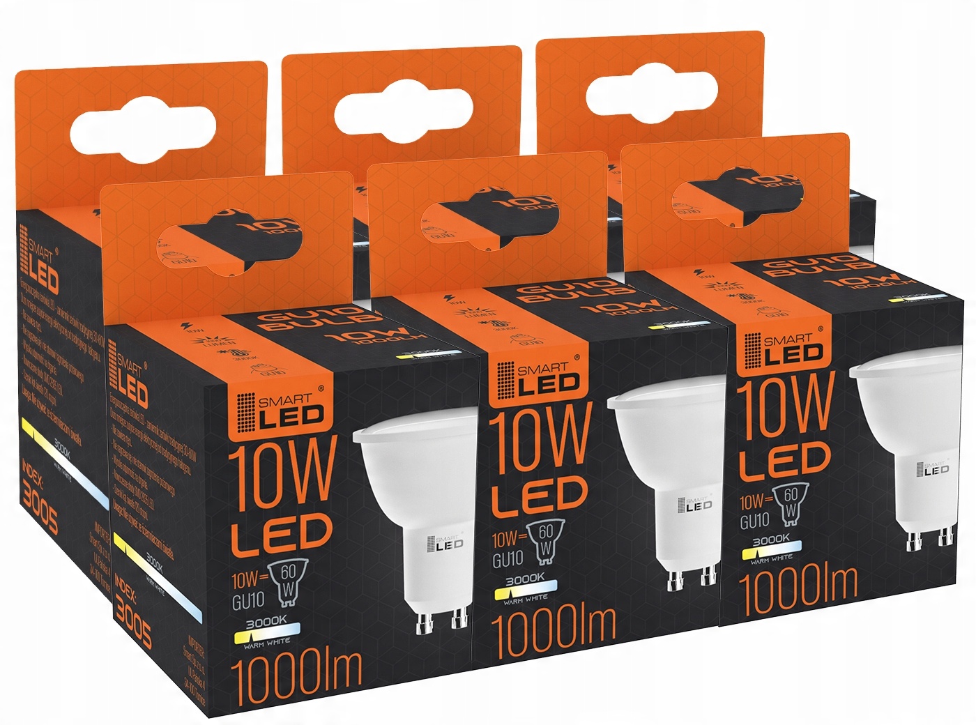 

Żarówka Led GU10 10W Ciepła Biała 3000K