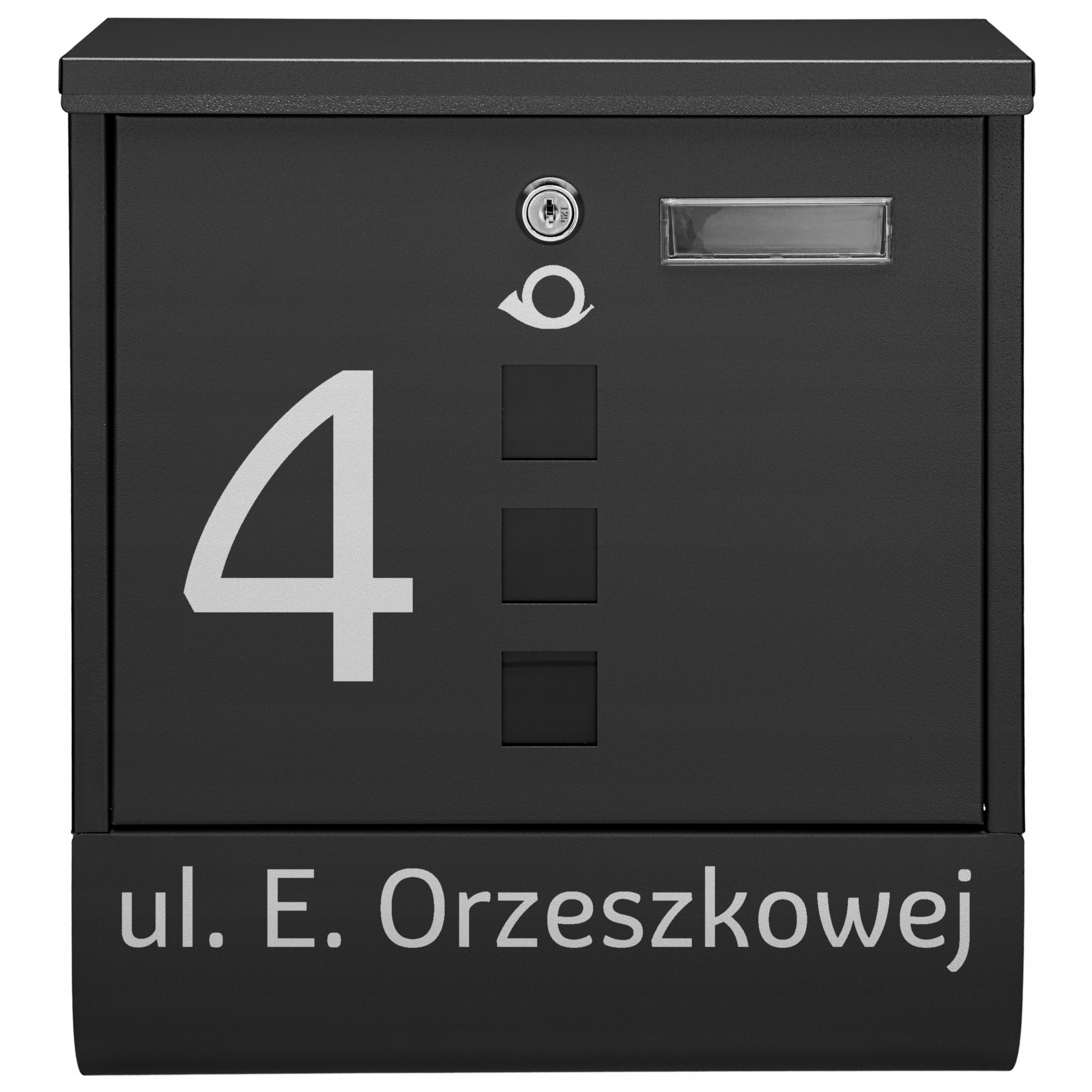 

Skrzynka Czarna Na Pocztę Tuba Wzór I Napis