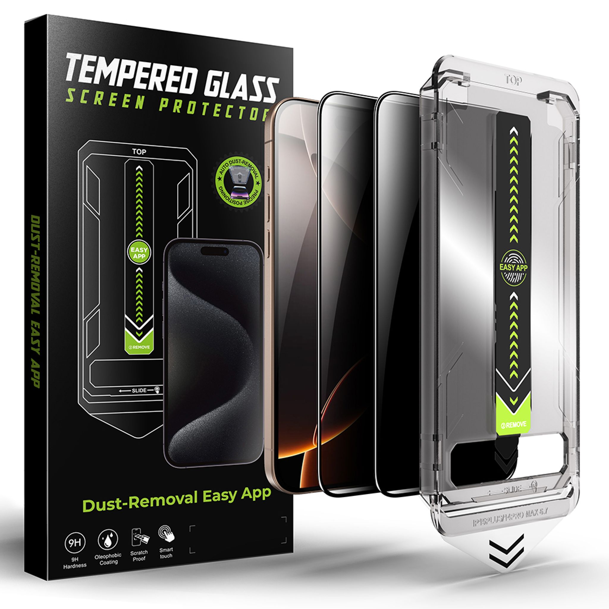 Techsuit TitanGlass FullCover Szkło (2 szt.) iPhone 16 Pro Max prywatne