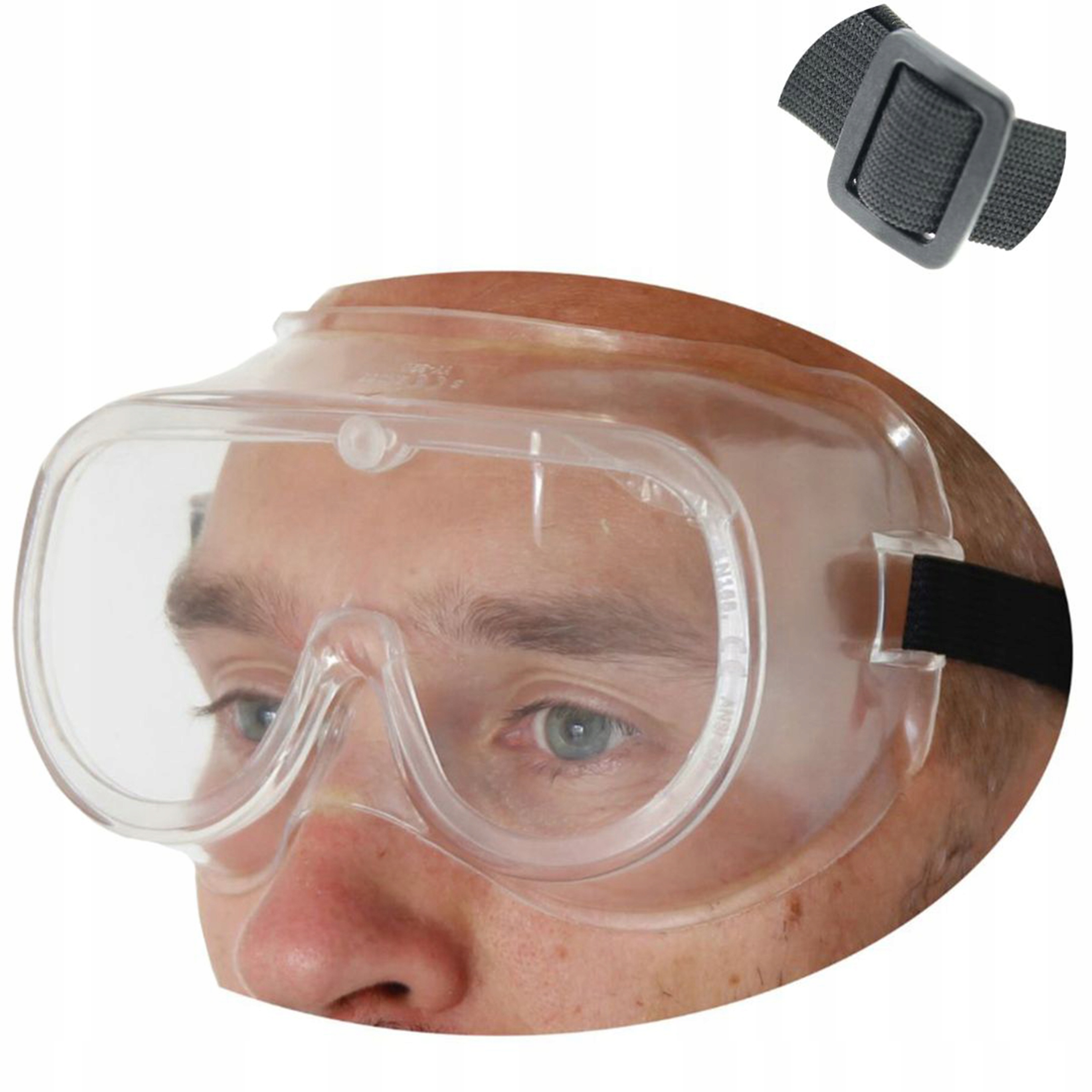 GOGLE OKULARY OCHRONNE ROBOCZE BHP ANTYODPRYSKOWE UNIWERSALNE